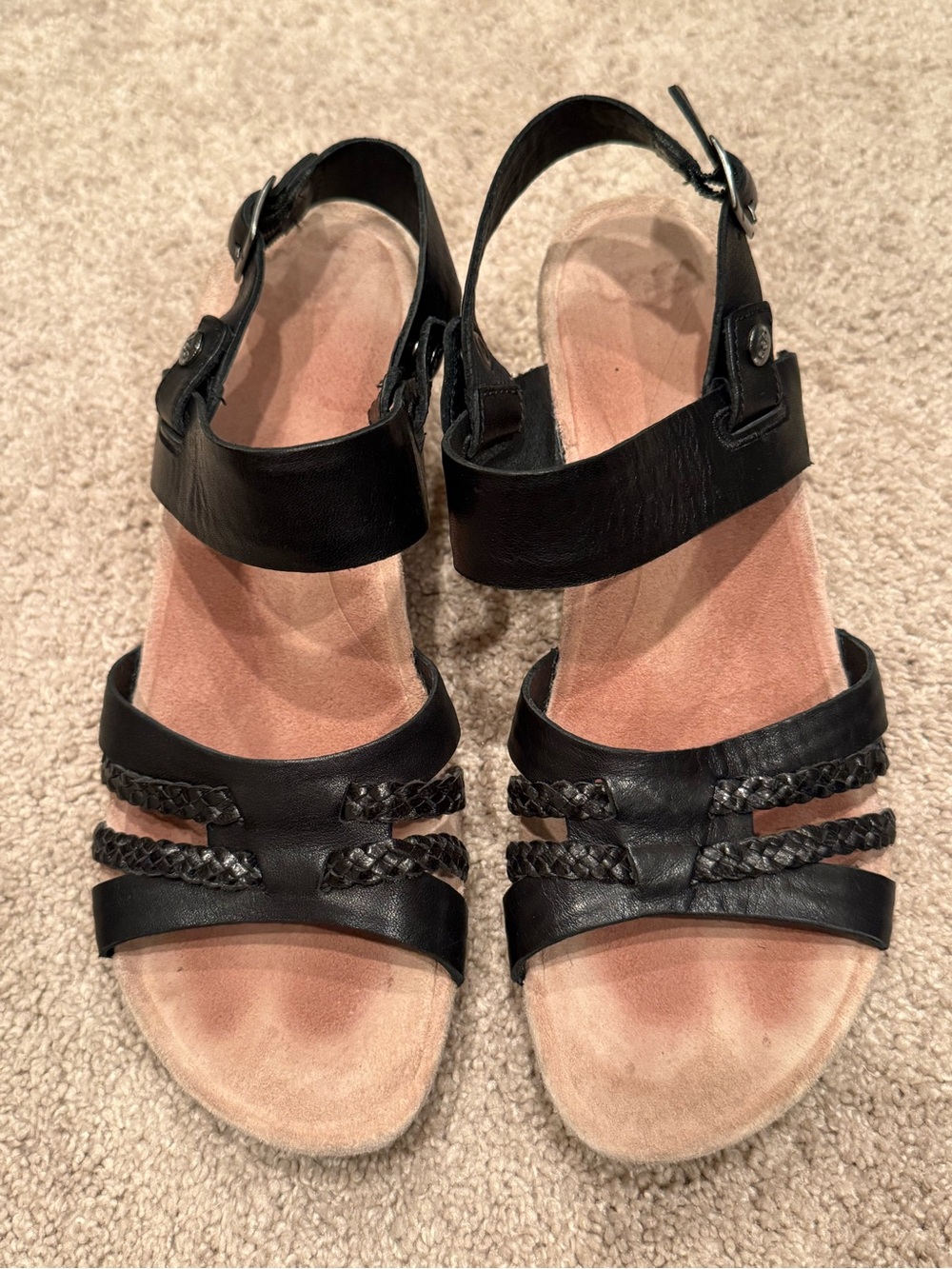 UGG Leather Strap Wedge Sandals